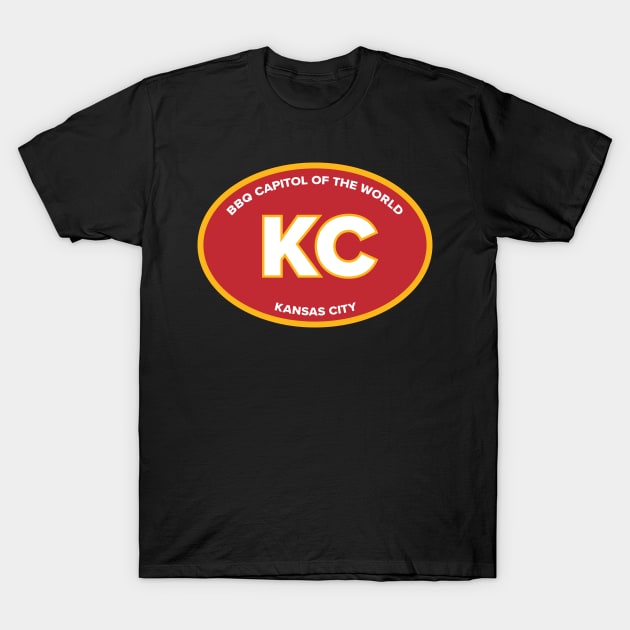 Kansas City Missouri KC BBQ Capitol Oval T-Shirt by TGKelly